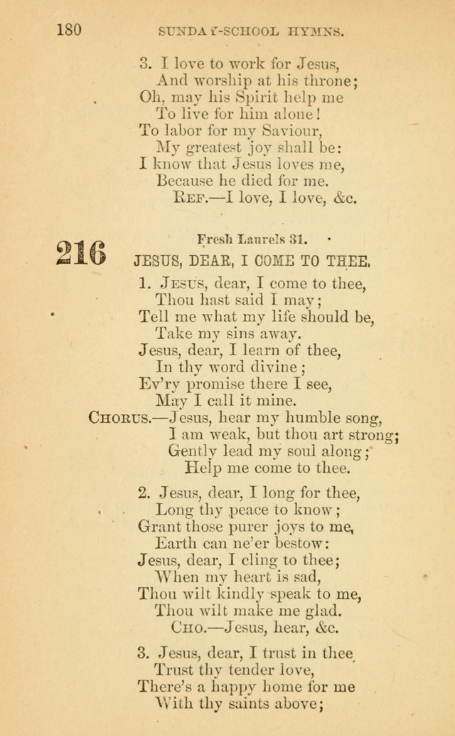 The Eclectic Sabbath School Hymn Book page 180