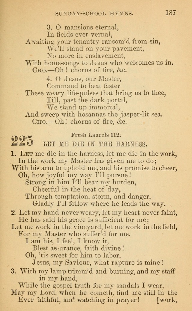 The Eclectic Sabbath School Hymn Book page 187