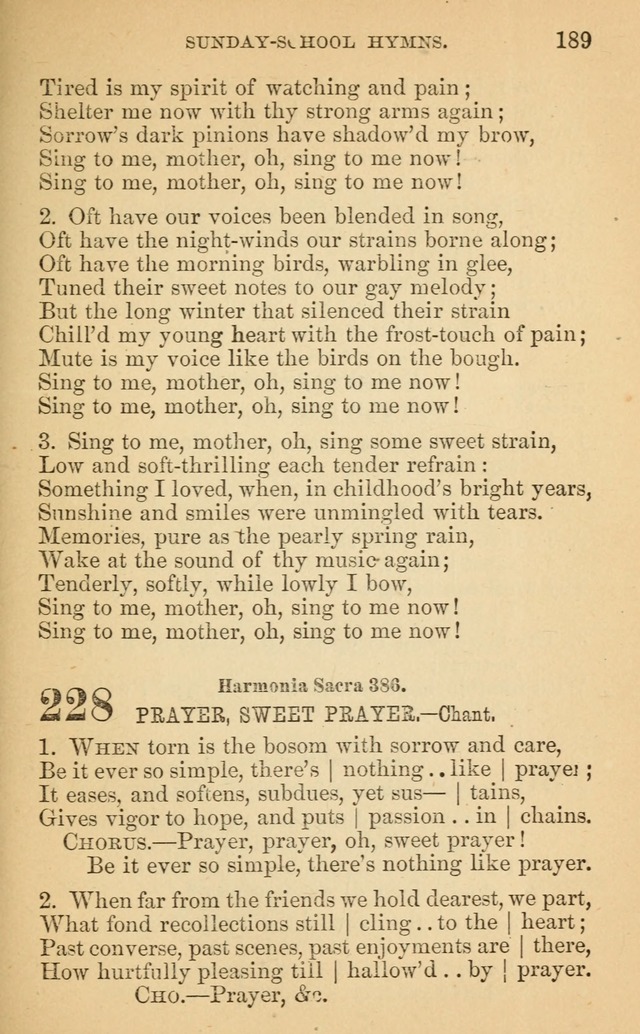 The Eclectic Sabbath School Hymn Book page 189
