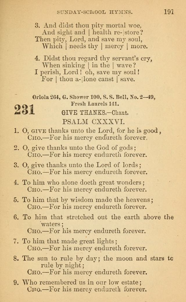 The Eclectic Sabbath School Hymn Book page 191