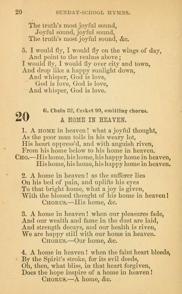 The Eclectic Sabbath School Hymn Book page 20
