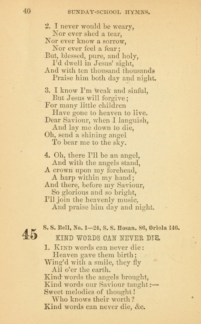 The Eclectic Sabbath School Hymn Book page 40