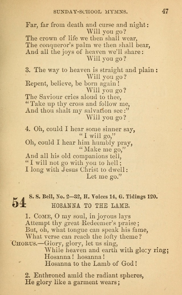 The Eclectic Sabbath School Hymn Book page 47