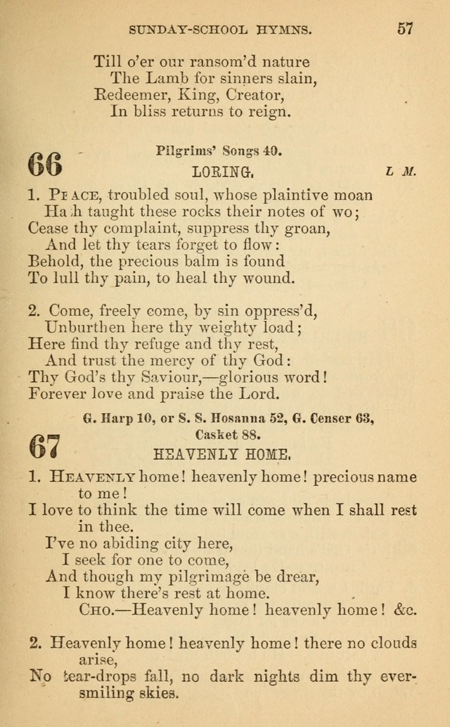 The Eclectic Sabbath School Hymn Book page 57