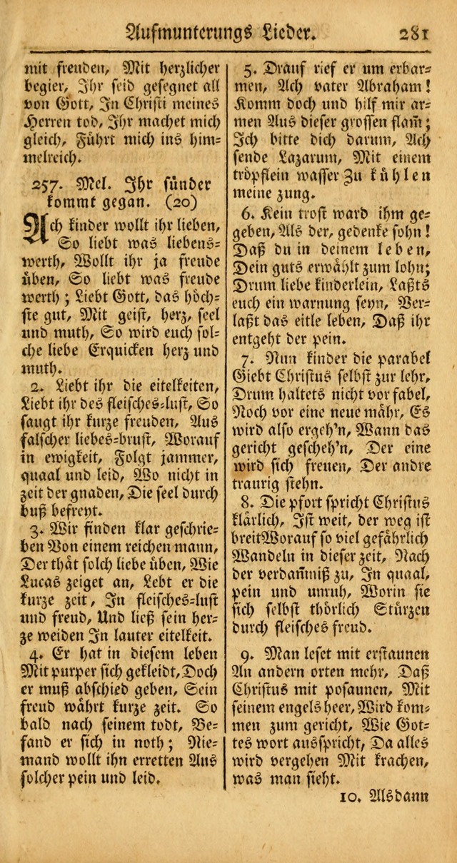 Ein Unpartheyisches Gesang-Buch: enthaltend geistreiche Lieder und Psalmen, zum allgemeinen Gebrauch des wahren Gottesdienstes auf begehren der Brüderschaft der Menoniten Gemeinen... page 361