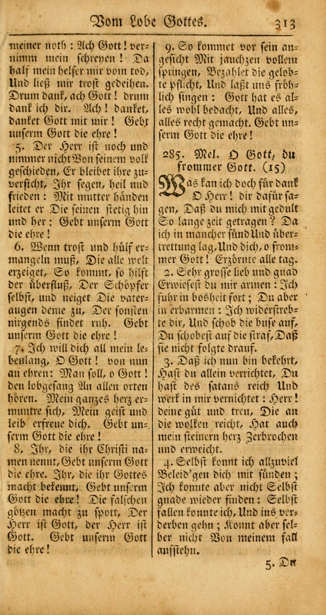 Ein Unpartheyisches Gesang-Buch: enthaltend geistreiche Lieder und Psalmen, zum allgemeinen Gebrauch des wahren Gottesdienstes auf begehren der Brüderschaft der Menoniten Gemeinen... page 393