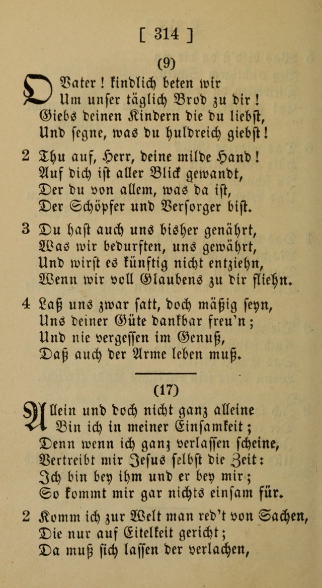 Eine unparteiische Lieder-Sammlung zum Gebrauch beim Oeffentlichen Gottesdienst und Häuslichen Erbauung page 314