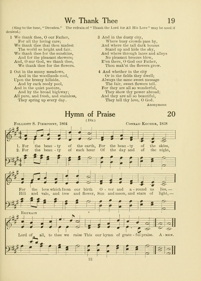 A First Book in Hymns and Worship page 13