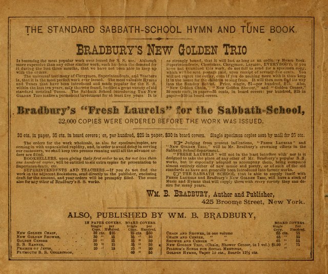 Fresh Laurels for the Sabbath School, A new and extensive collection of music and hymns. Prepared expressly for the Sabbath Schools, Etc. page 167