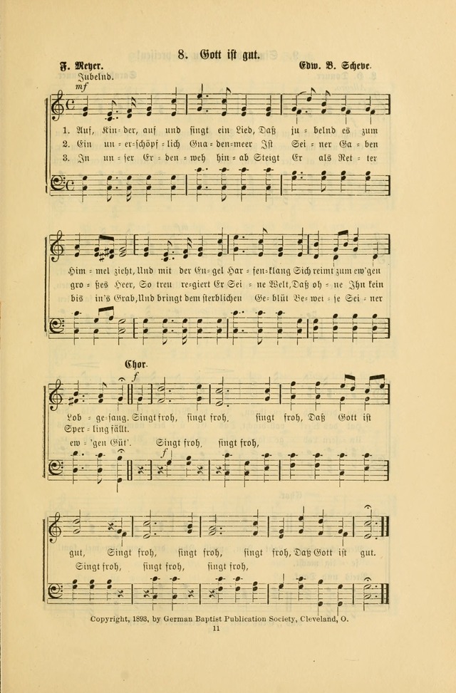 Frohe Lieder und Brüder-Harfe: eine Sammlung von Liedern für Sonntagschulen und Jugendvereine (Spezialle Aufl.) page 11