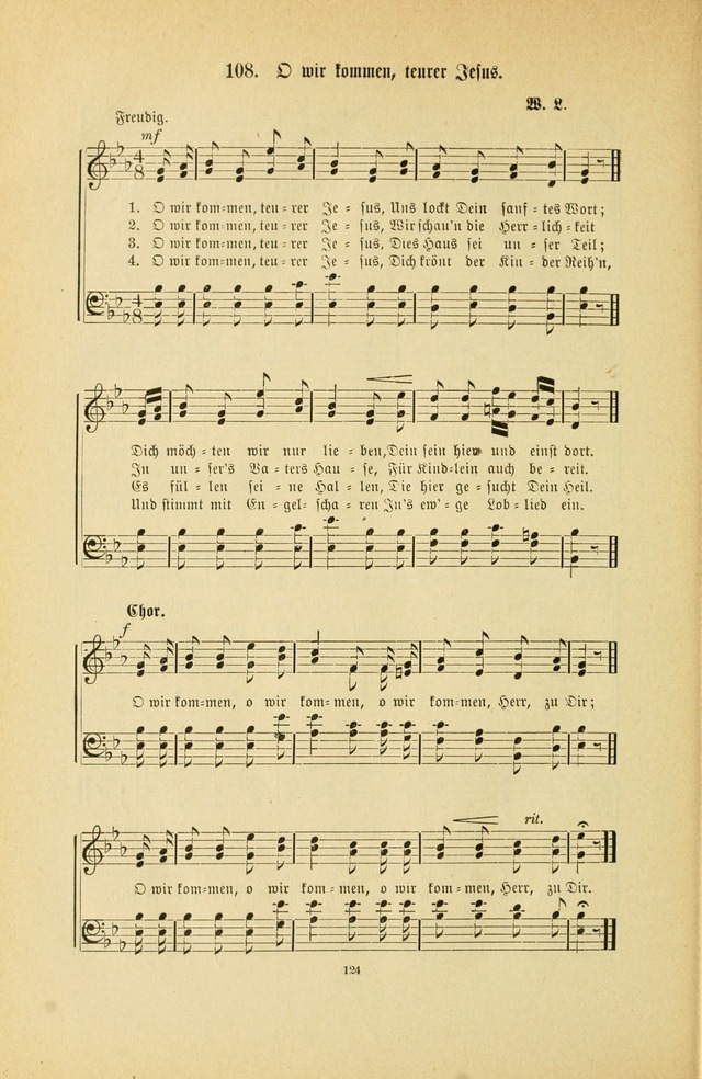 Frohe Lieder und Brüder-Harfe: eine Sammlung von Liedern für Sonntagschulen und Jugendvereine (Spezialle Aufl.) page 124