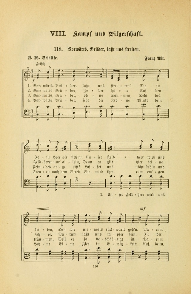 Frohe Lieder und Brüder-Harfe: eine Sammlung von Liedern für Sonntagschulen und Jugendvereine (Spezialle Aufl.) page 136