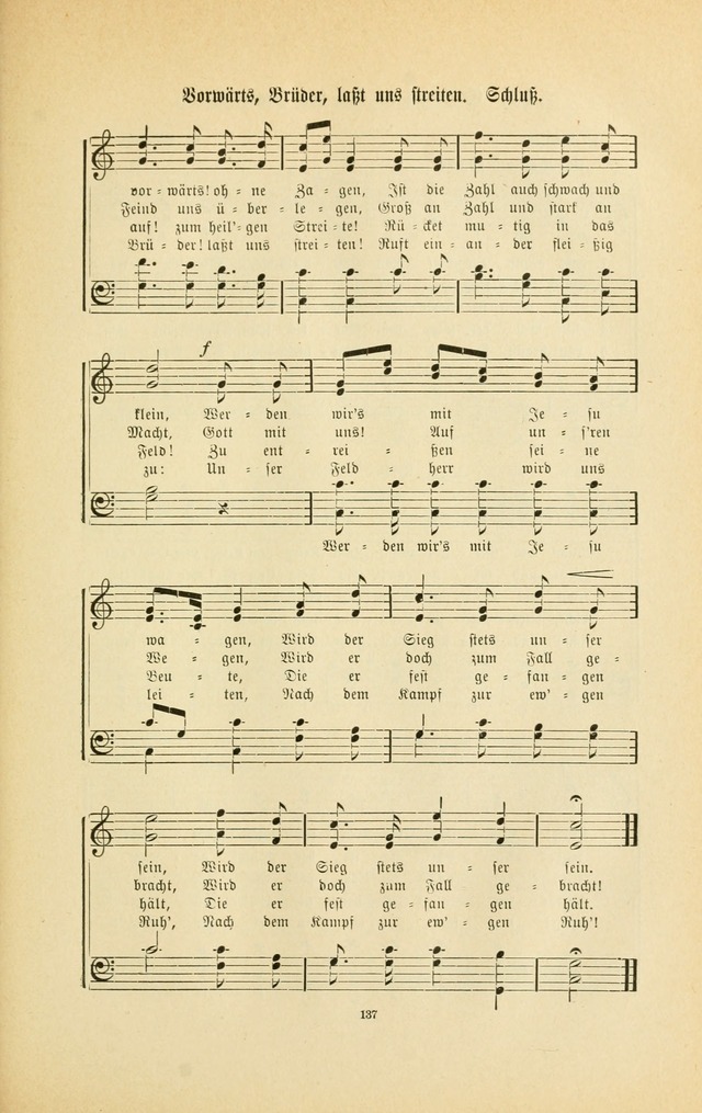 Frohe Lieder und Brüder-Harfe: eine Sammlung von Liedern für Sonntagschulen und Jugendvereine (Spezialle Aufl.) page 137