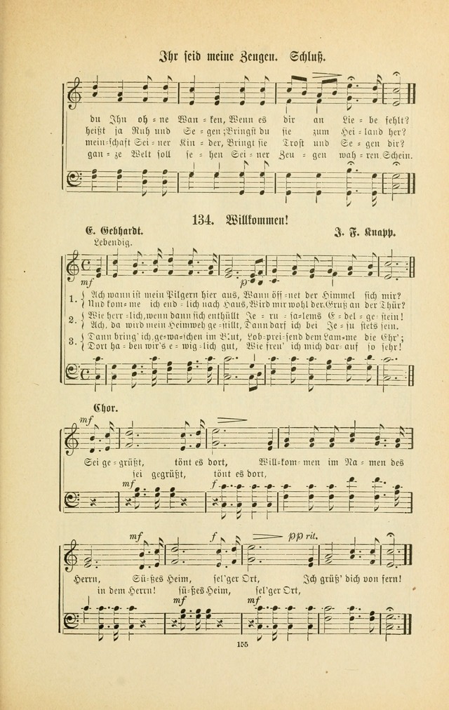 Frohe Lieder und Brüder-Harfe: eine Sammlung von Liedern für Sonntagschulen und Jugendvereine (Spezialle Aufl.) page 155