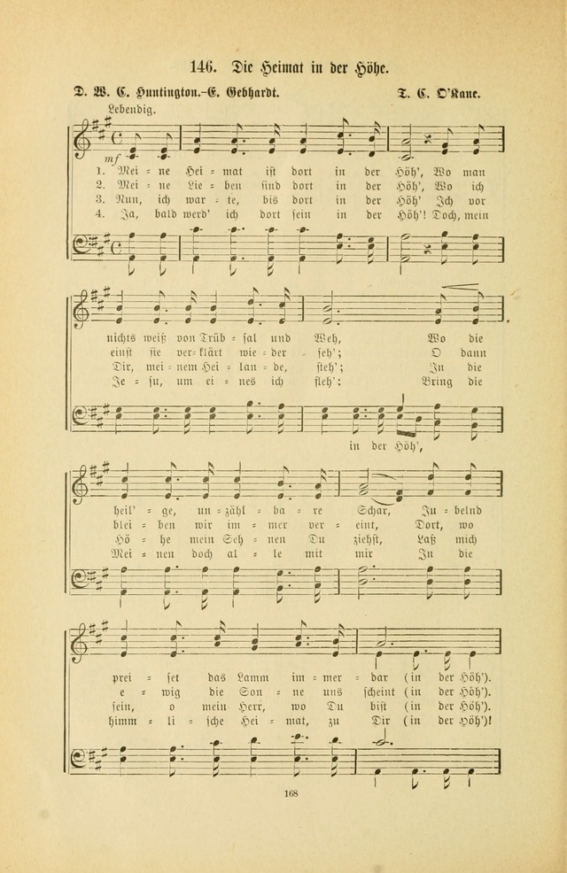Frohe Lieder und Brüder-Harfe: eine Sammlung von Liedern für Sonntagschulen und Jugendvereine (Spezialle Aufl.) page 168
