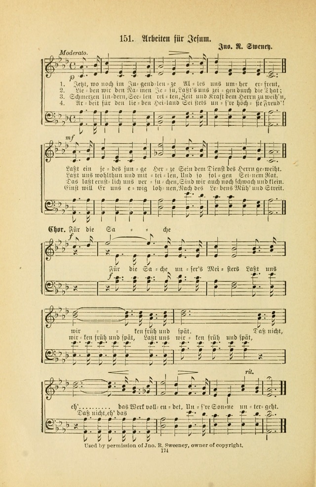 Frohe Lieder und Brüder-Harfe: eine Sammlung von Liedern für Sonntagschulen und Jugendvereine (Spezialle Aufl.) page 174