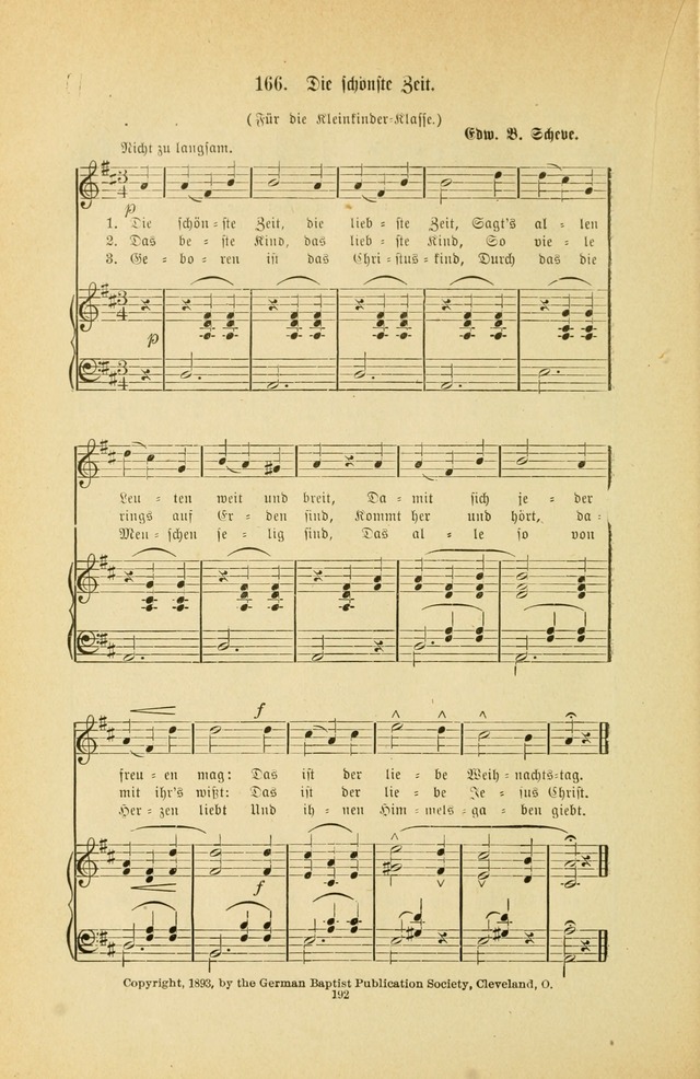 Frohe Lieder und Brüder-Harfe: eine Sammlung von Liedern für Sonntagschulen und Jugendvereine (Spezialle Aufl.) page 192