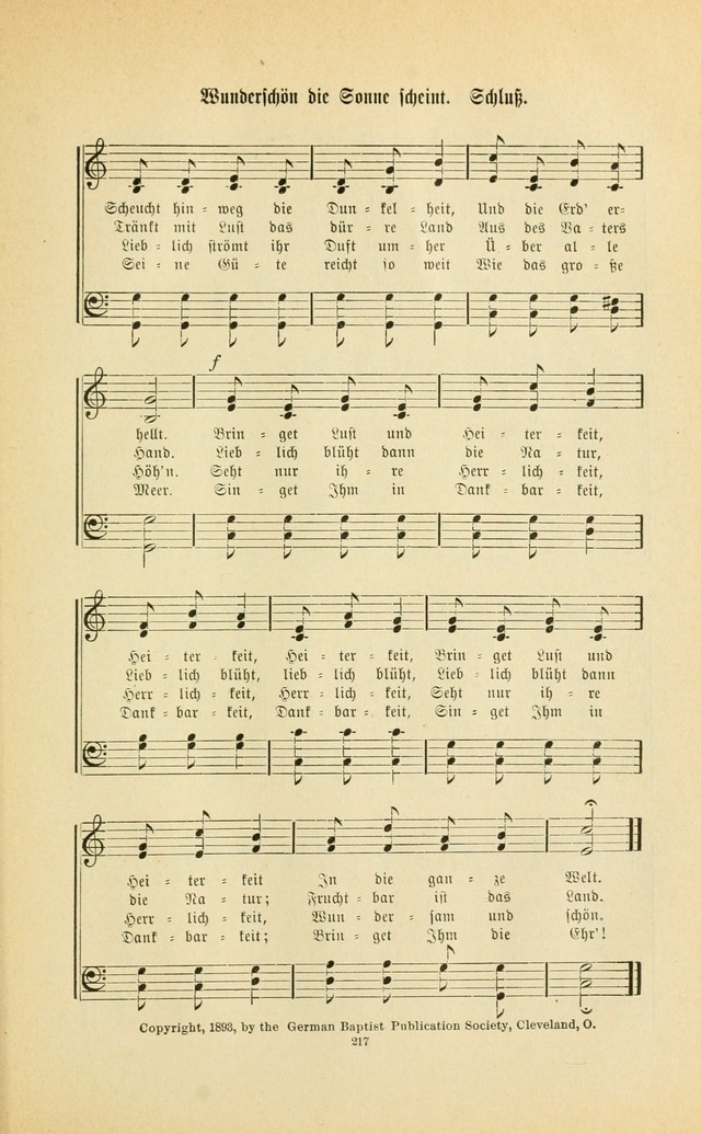 Frohe Lieder und Brüder-Harfe: eine Sammlung von Liedern für Sonntagschulen und Jugendvereine (Spezialle Aufl.) page 217