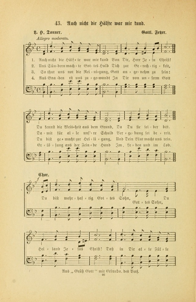 Frohe Lieder und Brüder-Harfe: eine Sammlung von Liedern für Sonntagschulen und Jugendvereine (Spezialle Aufl.) page 46