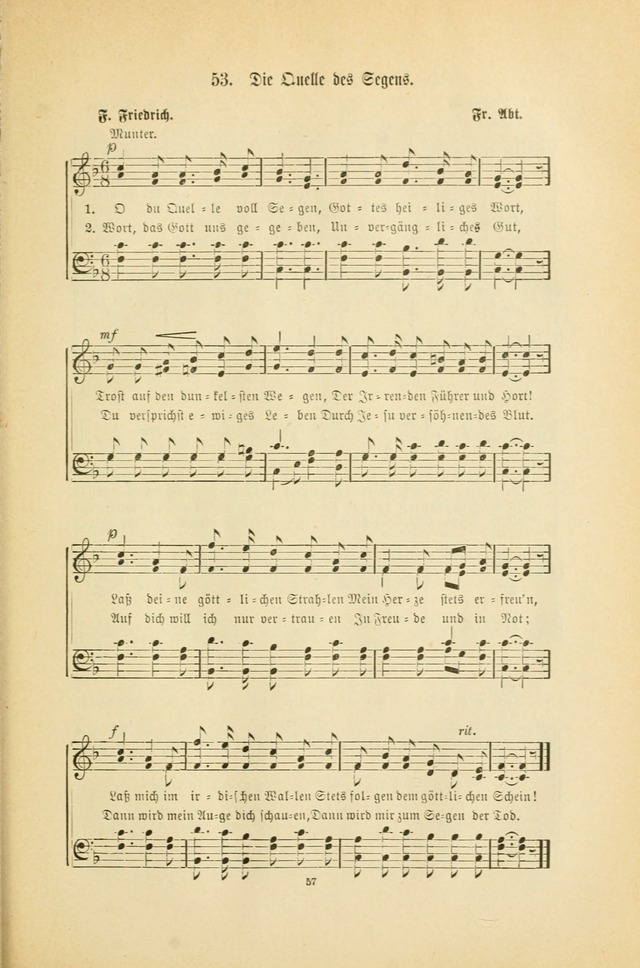 Frohe Lieder und Brüder-Harfe: eine Sammlung von Liedern für Sonntagschulen und Jugendvereine (Spezialle Aufl.) page 57
