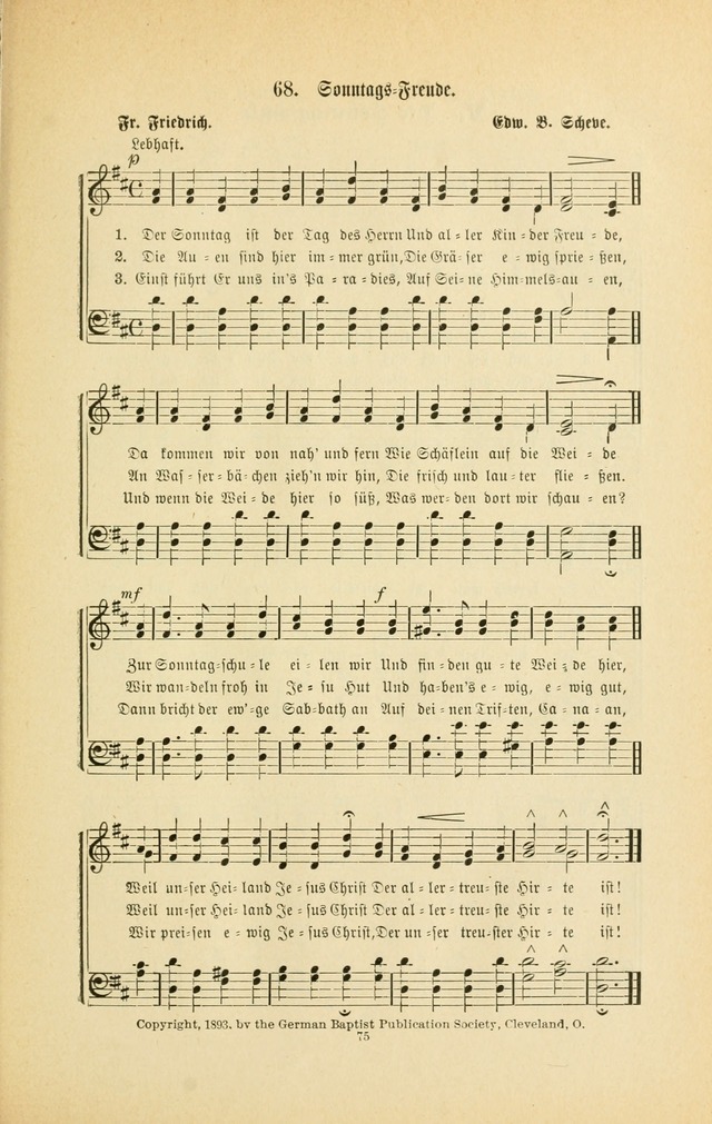 Frohe Lieder und Brüder-Harfe: eine Sammlung von Liedern für Sonntagschulen und Jugendvereine (Spezialle Aufl.) page 75
