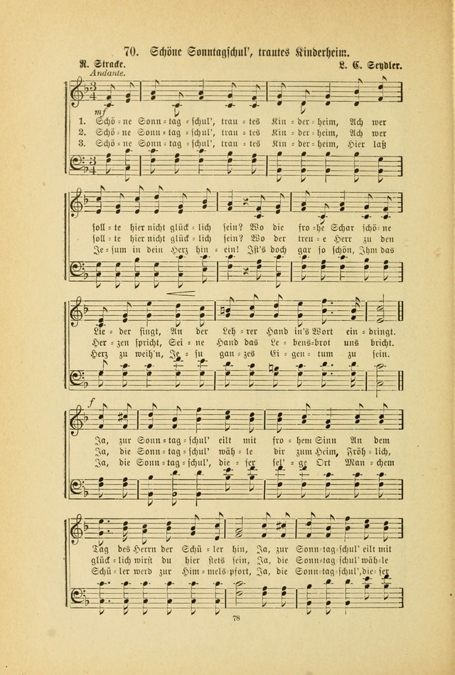 Frohe Lieder und Brüder-Harfe: eine Sammlung von Liedern für Sonntagschulen und Jugendvereine (Spezialle Aufl.) page 78