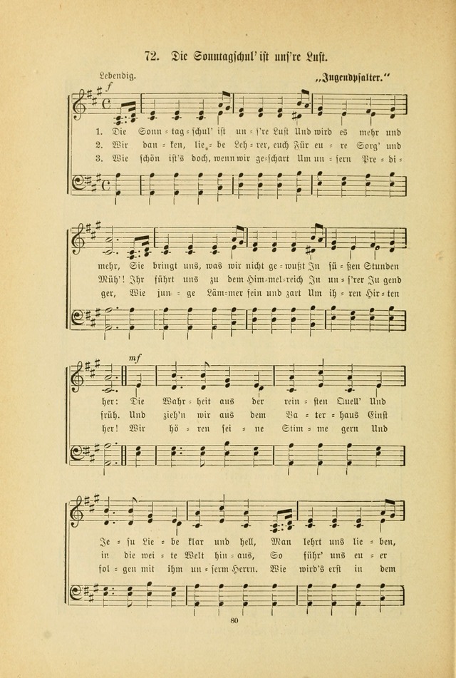 Frohe Lieder und Brüder-Harfe: eine Sammlung von Liedern für Sonntagschulen und Jugendvereine (Spezialle Aufl.) page 80