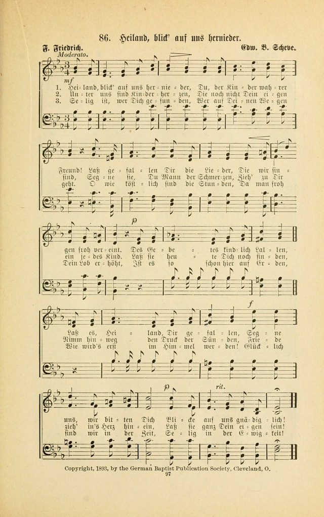 Frohe Lieder und Brüder-Harfe: eine Sammlung von Liedern für Sonntagschulen und Jugendvereine (Spezialle Aufl.) page 97