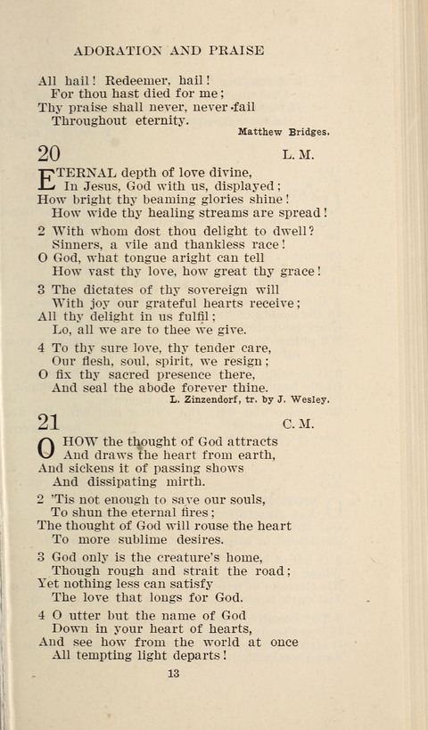 Free Methodist Hymnal page 13