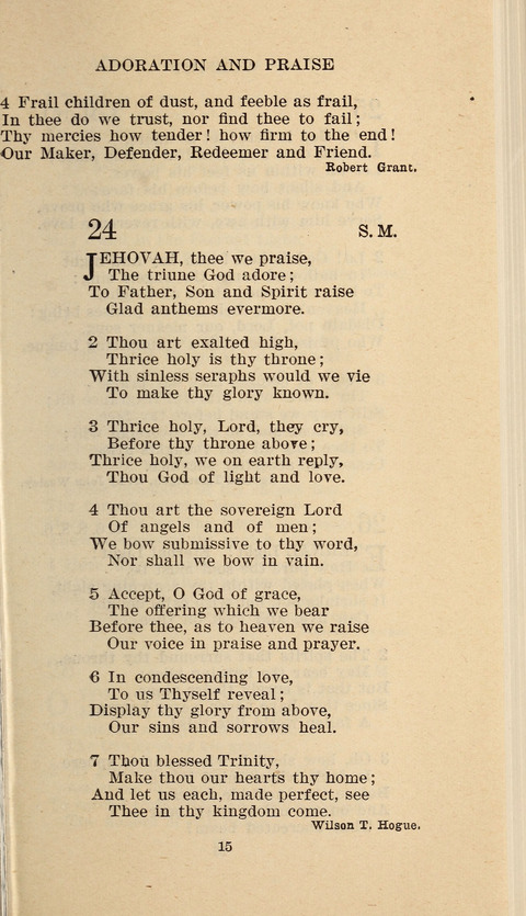 Free Methodist Hymnal page 15