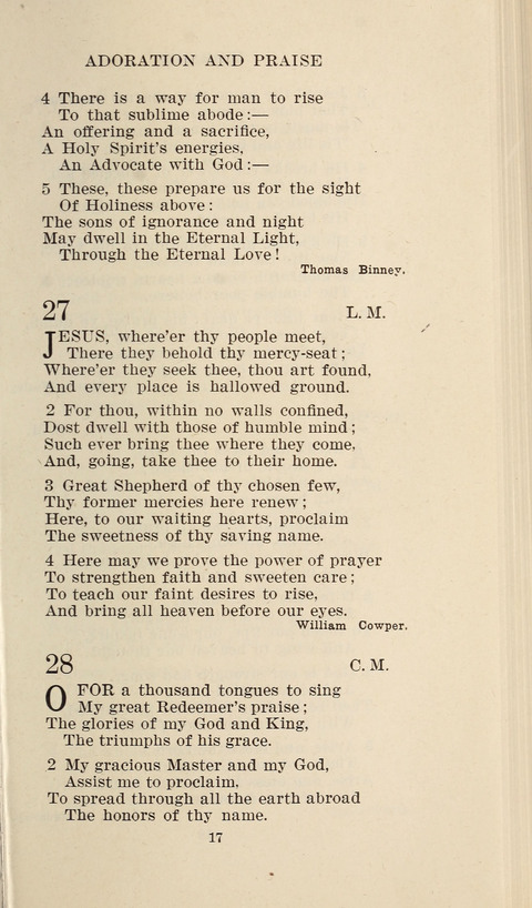 Free Methodist Hymnal page 17