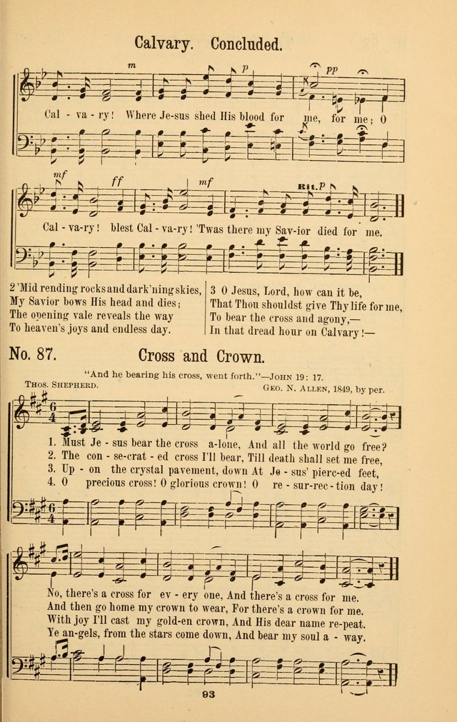 The Great Awakening: a choice collection of new and standard gospel songs page 95