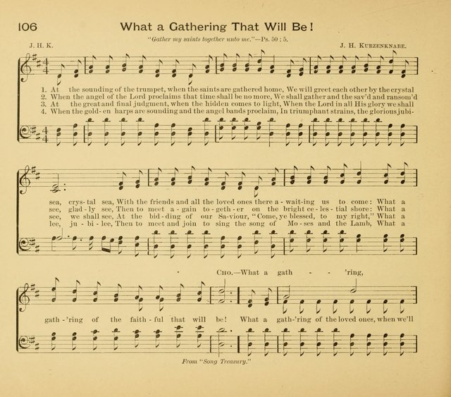 Gates Ajar: a collection of hymns and tunes for use in Sunday schools, praise and prayer meetings page 106