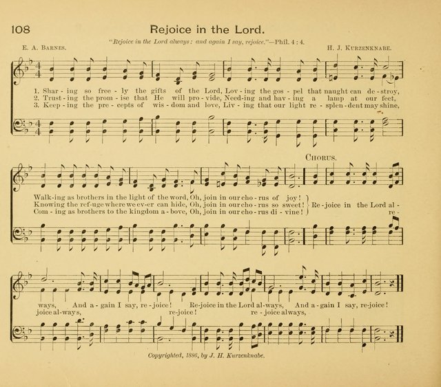 Gates Ajar: a collection of hymns and tunes for use in Sunday schools, praise and prayer meetings page 108