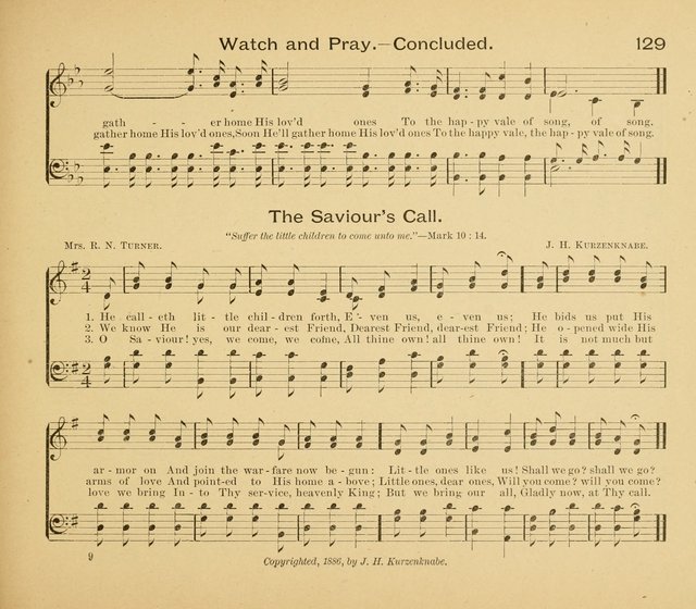 Gates Ajar: a collection of hymns and tunes for use in Sunday schools, praise and prayer meetings page 129