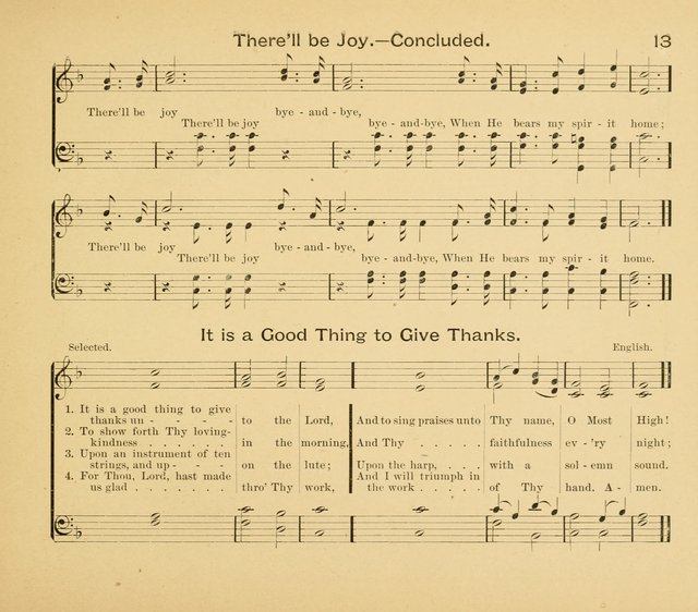 Gates Ajar: a collection of hymns and tunes for use in Sunday schools, praise and prayer meetings page 13