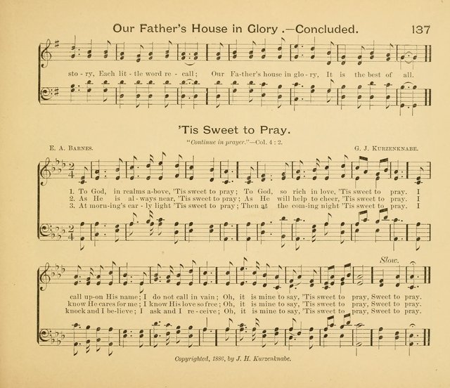 Gates Ajar: a collection of hymns and tunes for use in Sunday schools, praise and prayer meetings page 137