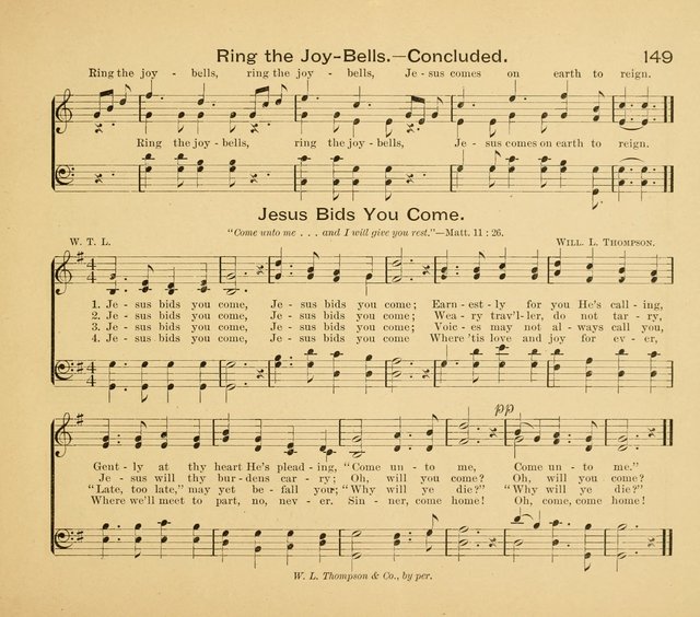 Gates Ajar: a collection of hymns and tunes for use in Sunday schools, praise and prayer meetings page 149