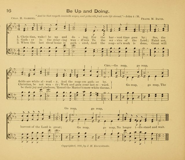 Gates Ajar: a collection of hymns and tunes for use in Sunday schools, praise and prayer meetings page 16