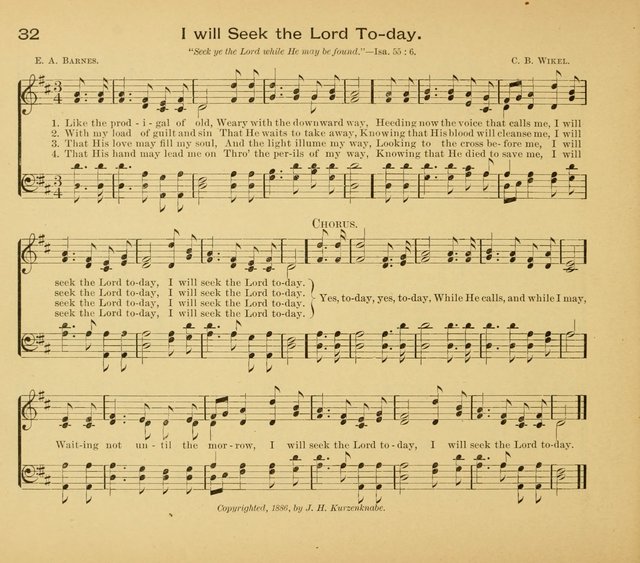 Gates Ajar: a collection of hymns and tunes for use in Sunday schools, praise and prayer meetings page 32
