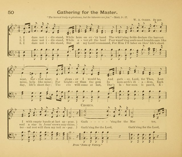 Gates Ajar: a collection of hymns and tunes for use in Sunday schools, praise and prayer meetings page 50