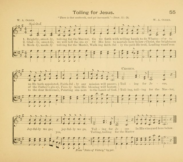 Gates Ajar: a collection of hymns and tunes for use in Sunday schools, praise and prayer meetings page 55