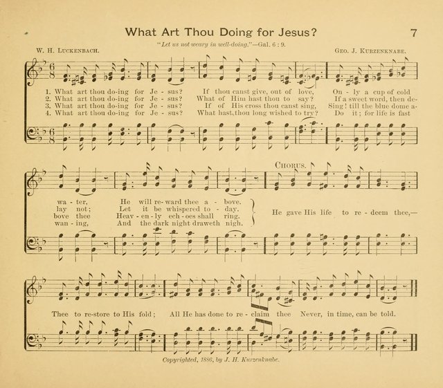 Gates Ajar: a collection of hymns and tunes for use in Sunday schools, praise and prayer meetings page 7