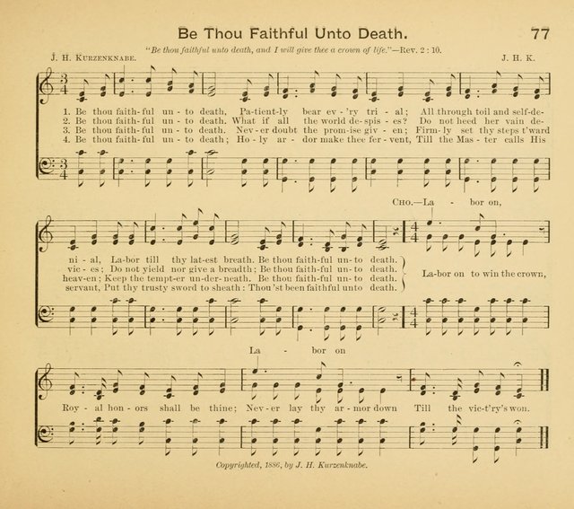 Gates Ajar: a collection of hymns and tunes for use in Sunday schools, praise and prayer meetings page 77