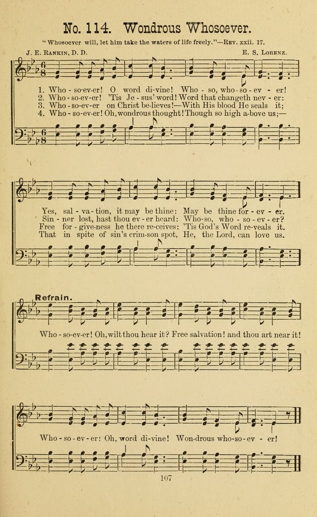 Gospel Bells: a collection of new and popular songs for the use of Sabbath schools and gospel meetings page 107