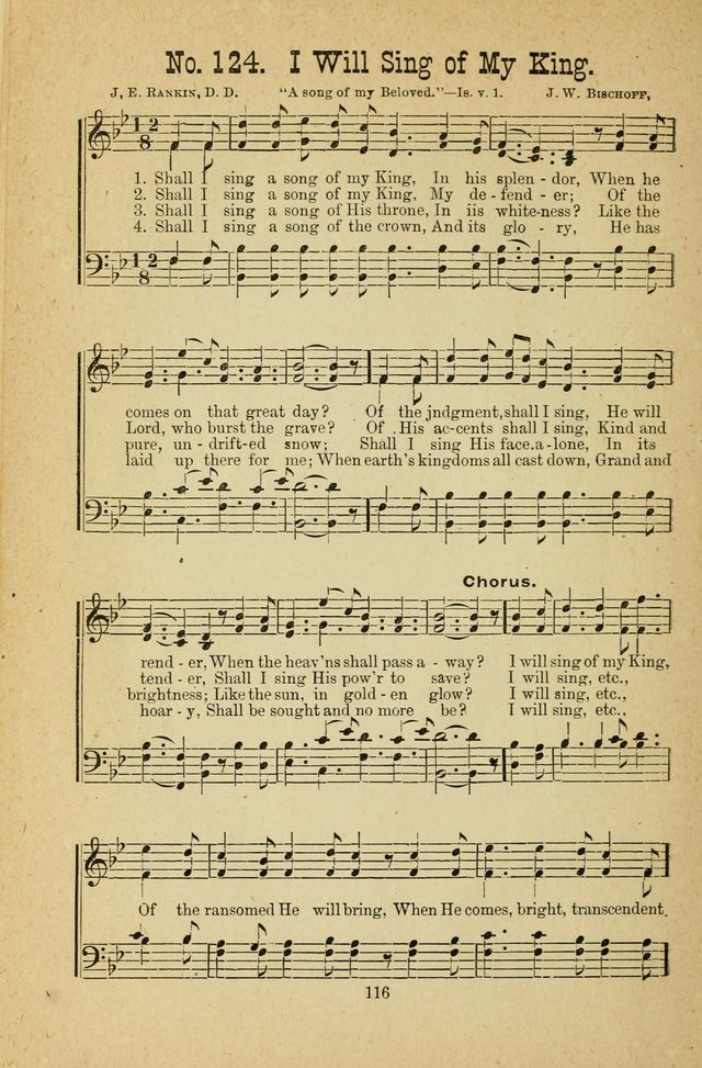 Gospel Bells: a collection of new and popular songs for the use of Sabbath schools and gospel meetings page 116