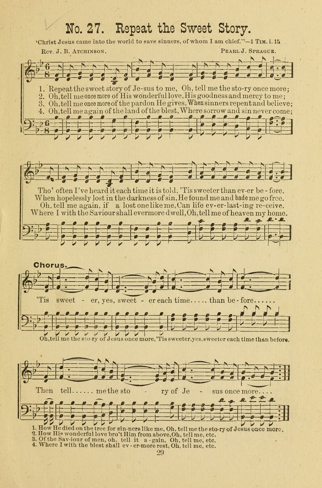 Gospel Bells: a collection of new and popular songs for the use of Sabbath schools and gospel meetings page 29