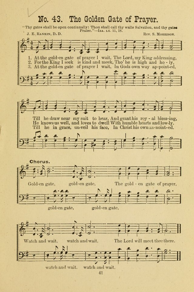Gospel Bells: a collection of new and popular songs for the use of Sabbath schools and gospel meetings page 41