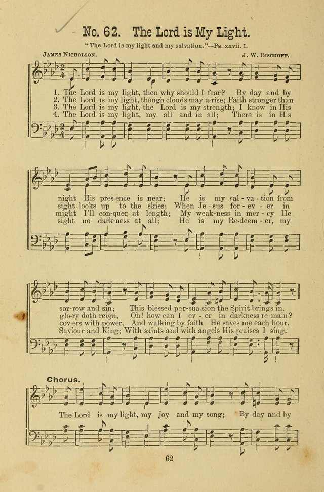 Gospel Bells: a collection of new and popular songs for the use of Sabbath schools and gospel meetings page 62