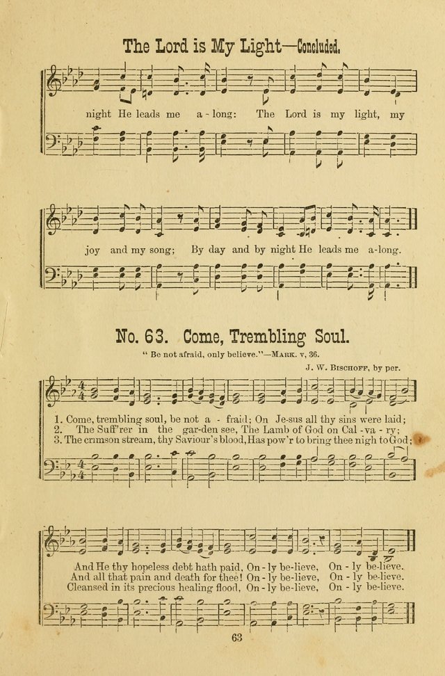 Gospel Bells: a collection of new and popular songs for the use of Sabbath schools and gospel meetings page 63